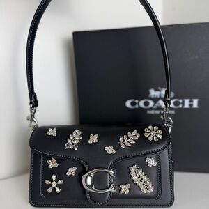 NWT Coach Tabby Shoulder Bag 20 with Silver Floral Accents